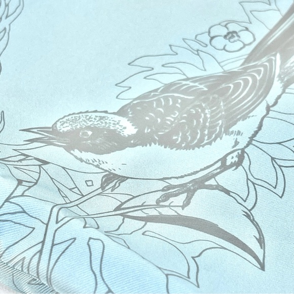 Hermés Jungle Love Silk Scarf in Pale Blue - Picture 9 of 10
